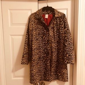 Cheetah print pea-coat